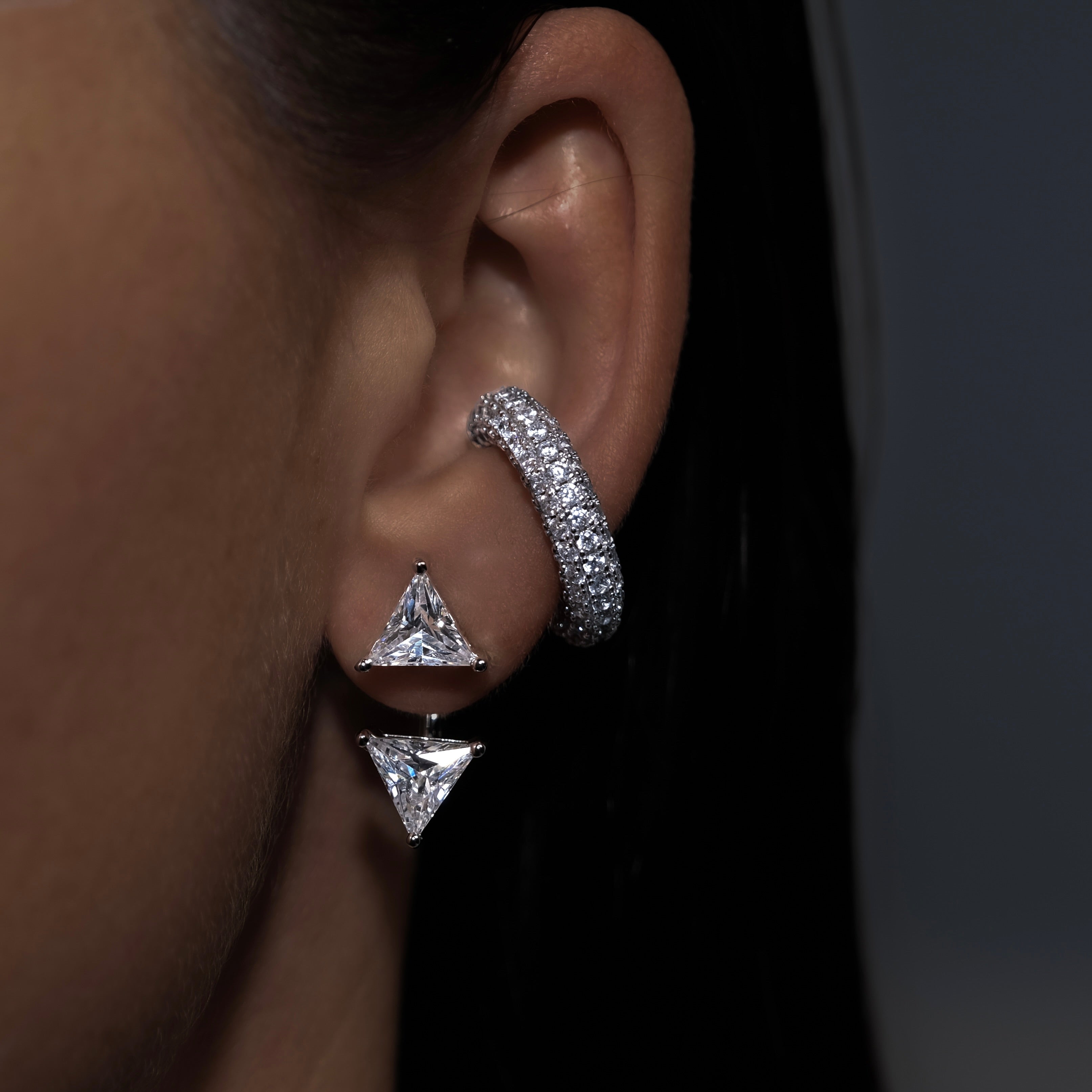 TRIANGLE DIAMOND JACKET EARSTUD