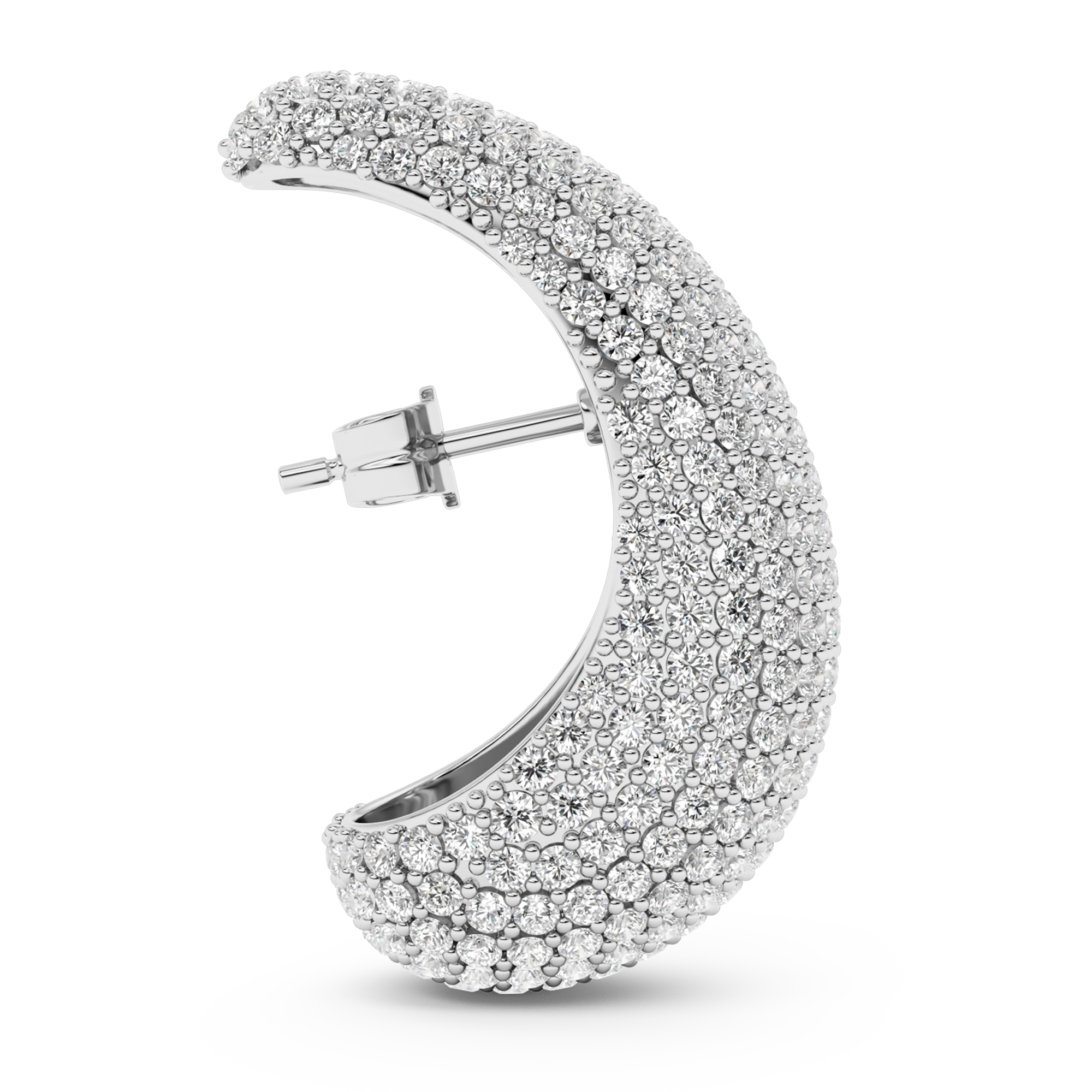 BOLVORMIGE DIAMANTEN OORKNOPJE