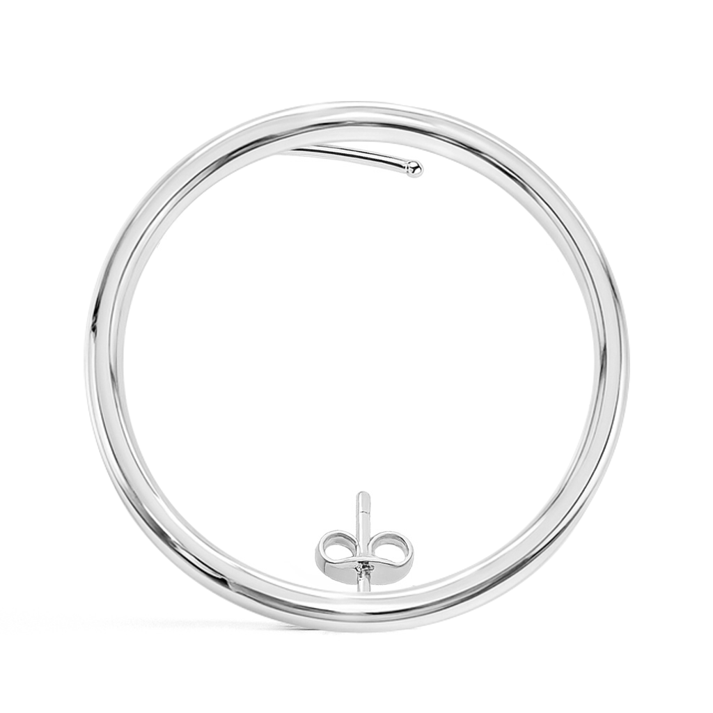 KAY circle earstud in Rhodium plating – Billion Avenue jewelry