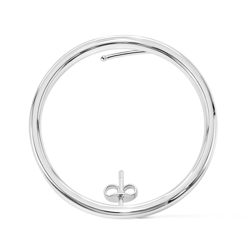 KAY circle earstud in Rhodium plating – Billion Avenue jewelry