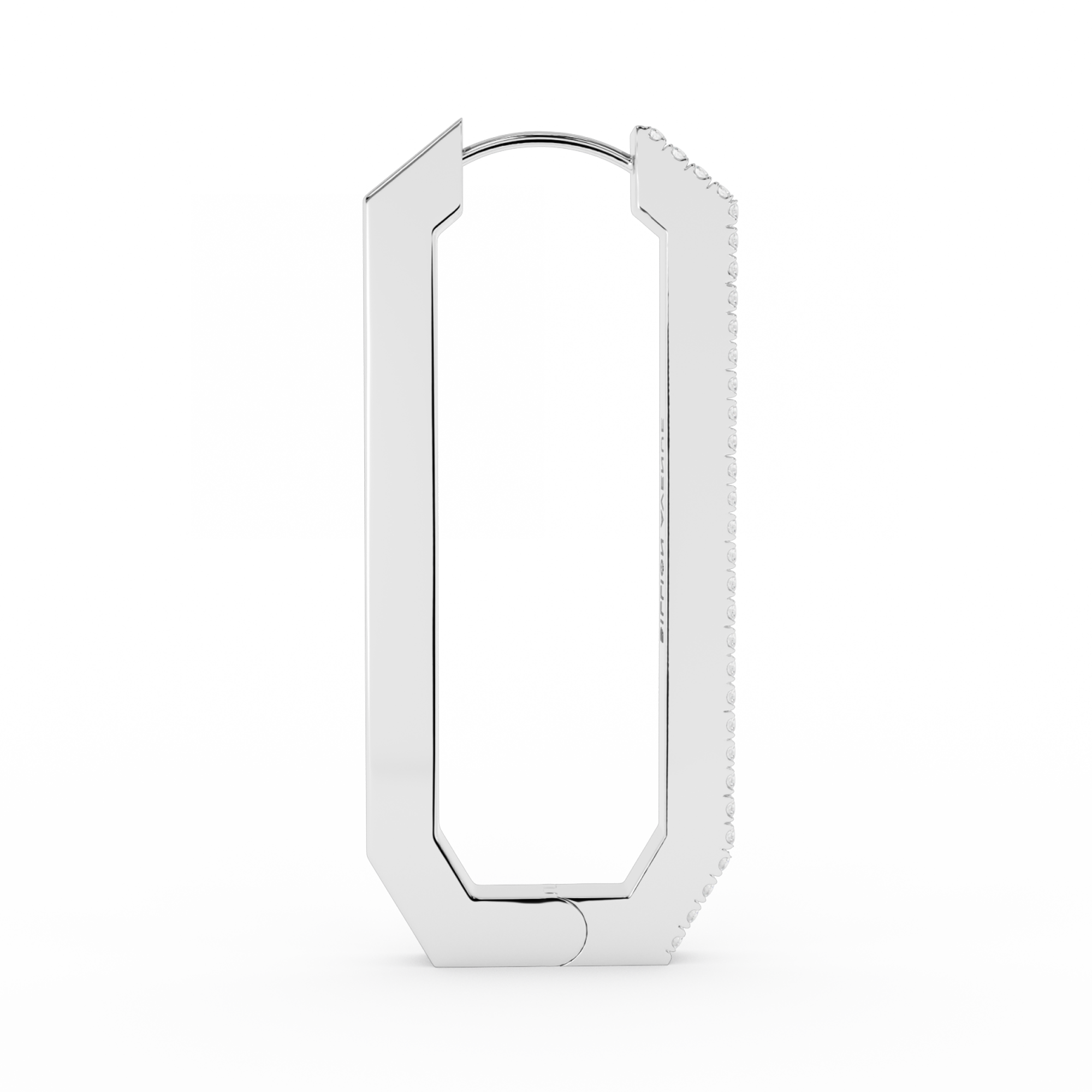 PENDIENTE LARGO OCTA CON DIAMANTES