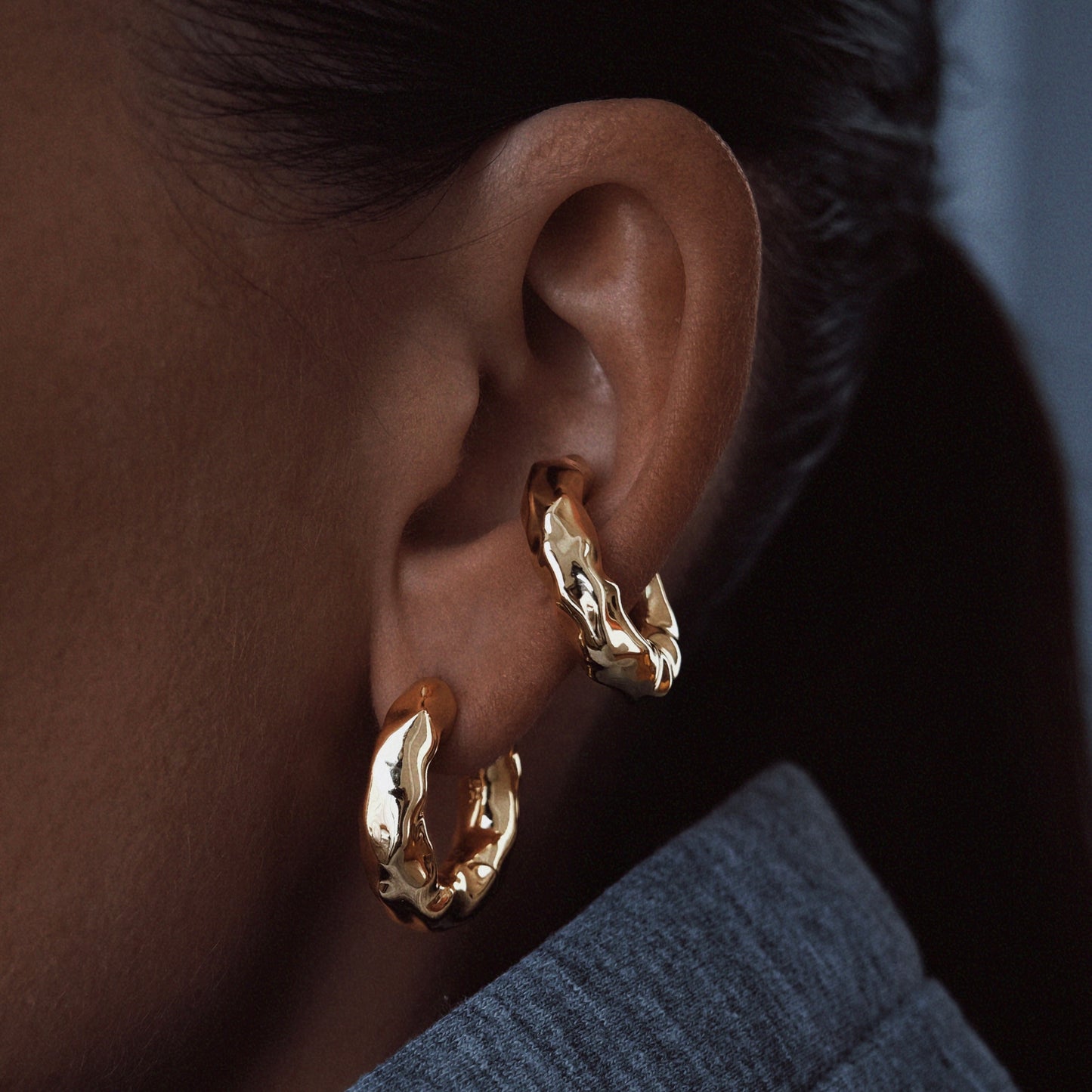 CHUNKY MOLTEN KOS EARRING