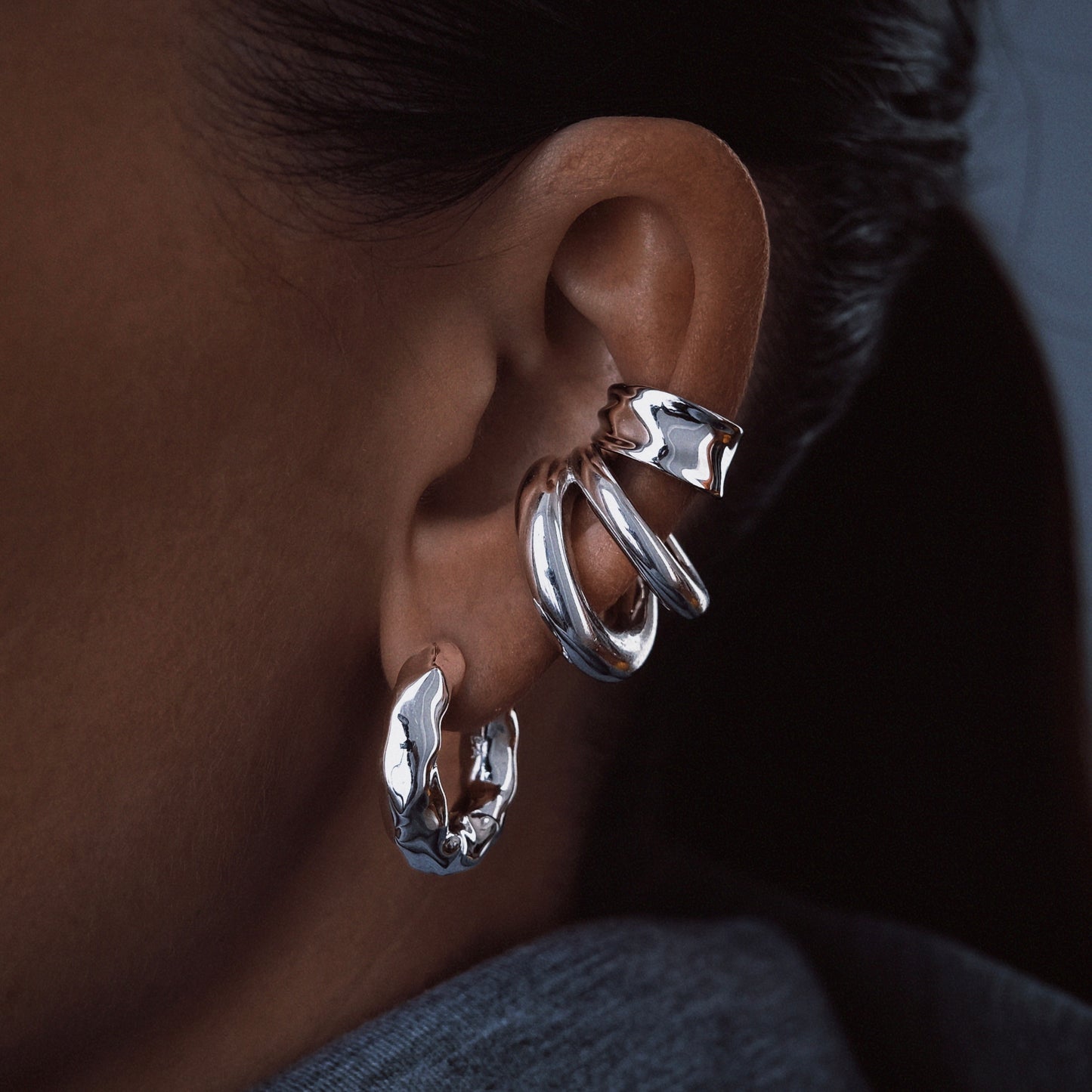 CHUNKY MOLTEN KOS EARRING