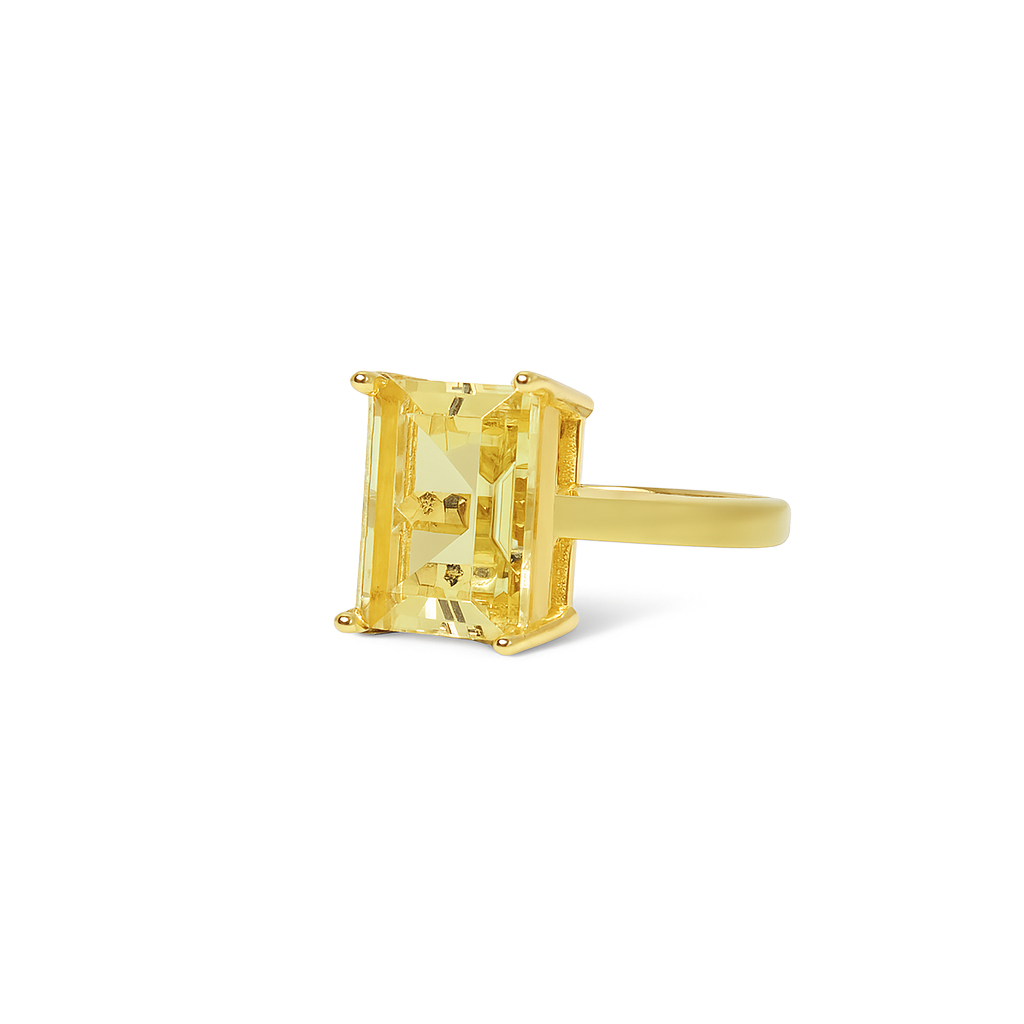 Yellow Baguette Ring Gold