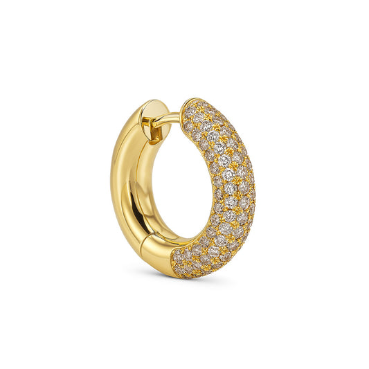 Chunky pavé zirconia hoop earring in 14k gold plated – Billion Avenue jewelry
