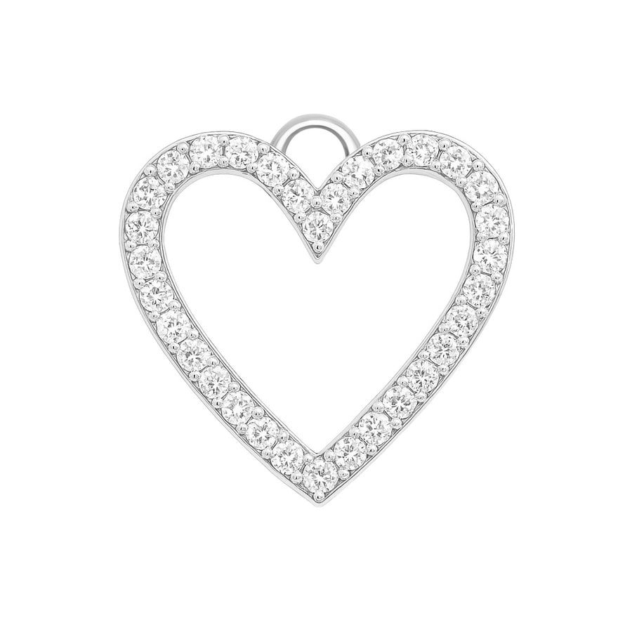 REVERSIBLE HEART CHARM SILVER