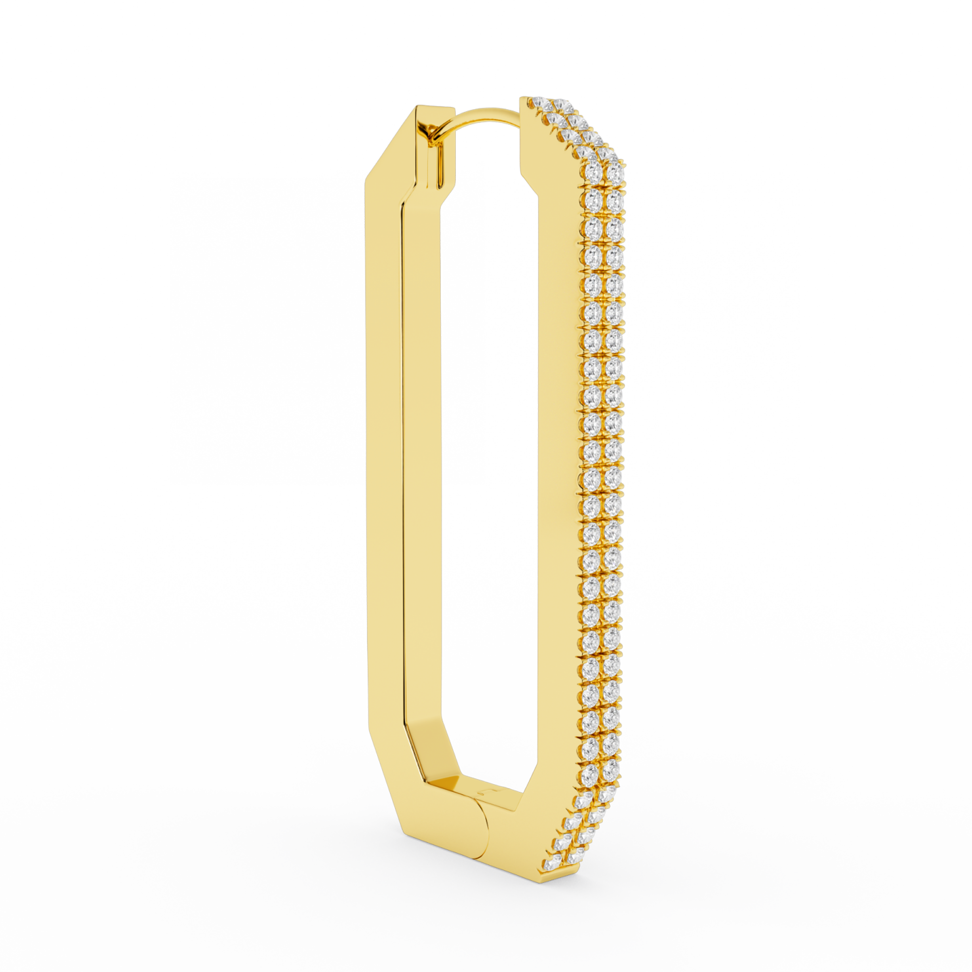 PENDIENTE LARGO OCTA CON DIAMANTES