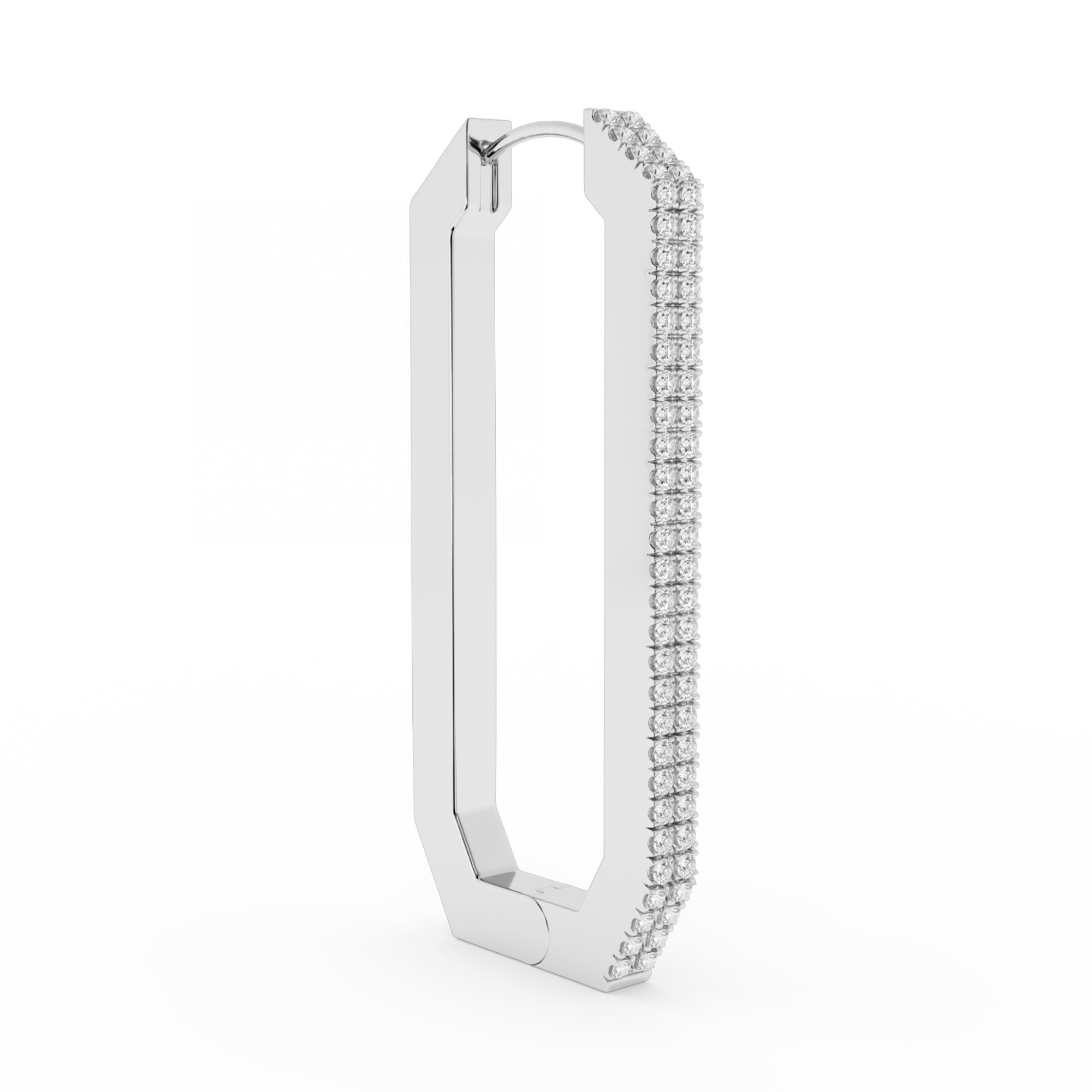 PENDIENTE LARGO OCTA CON DIAMANTES