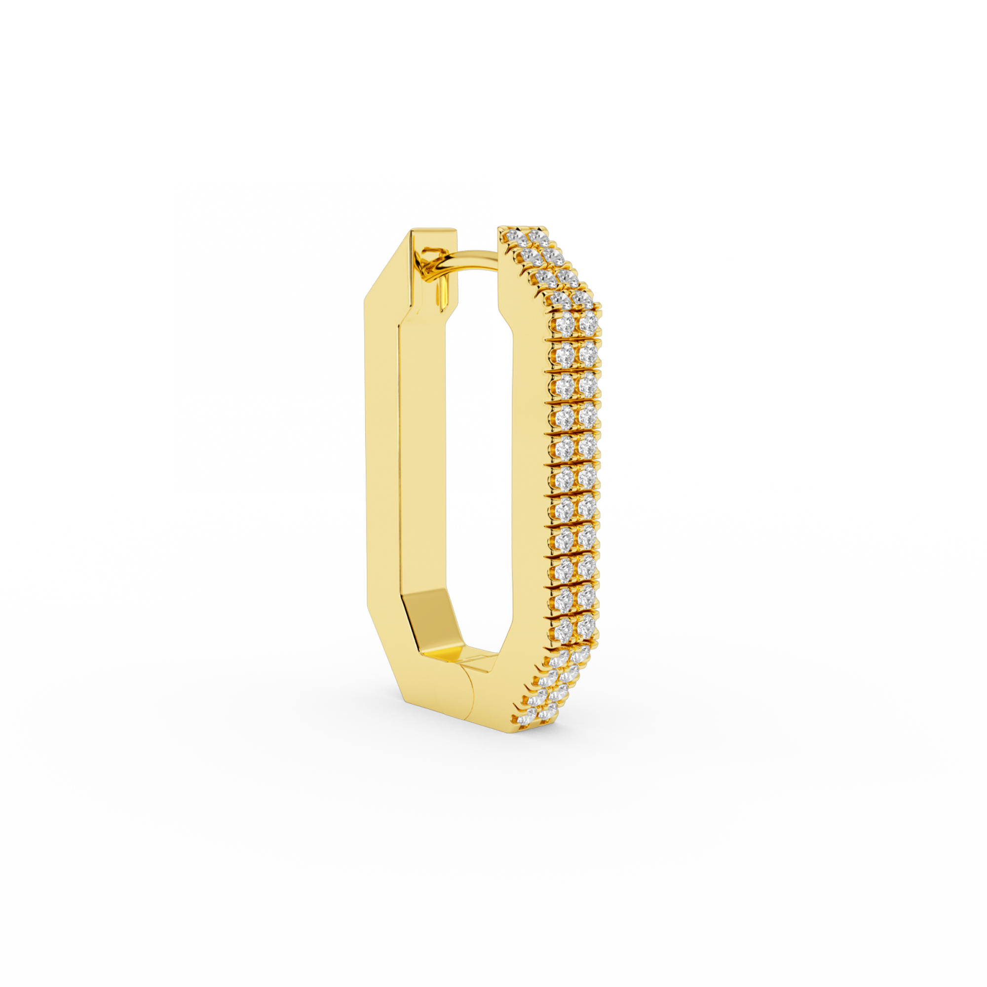 PENDIENTE CORTO OCTA CON DIAMANTES