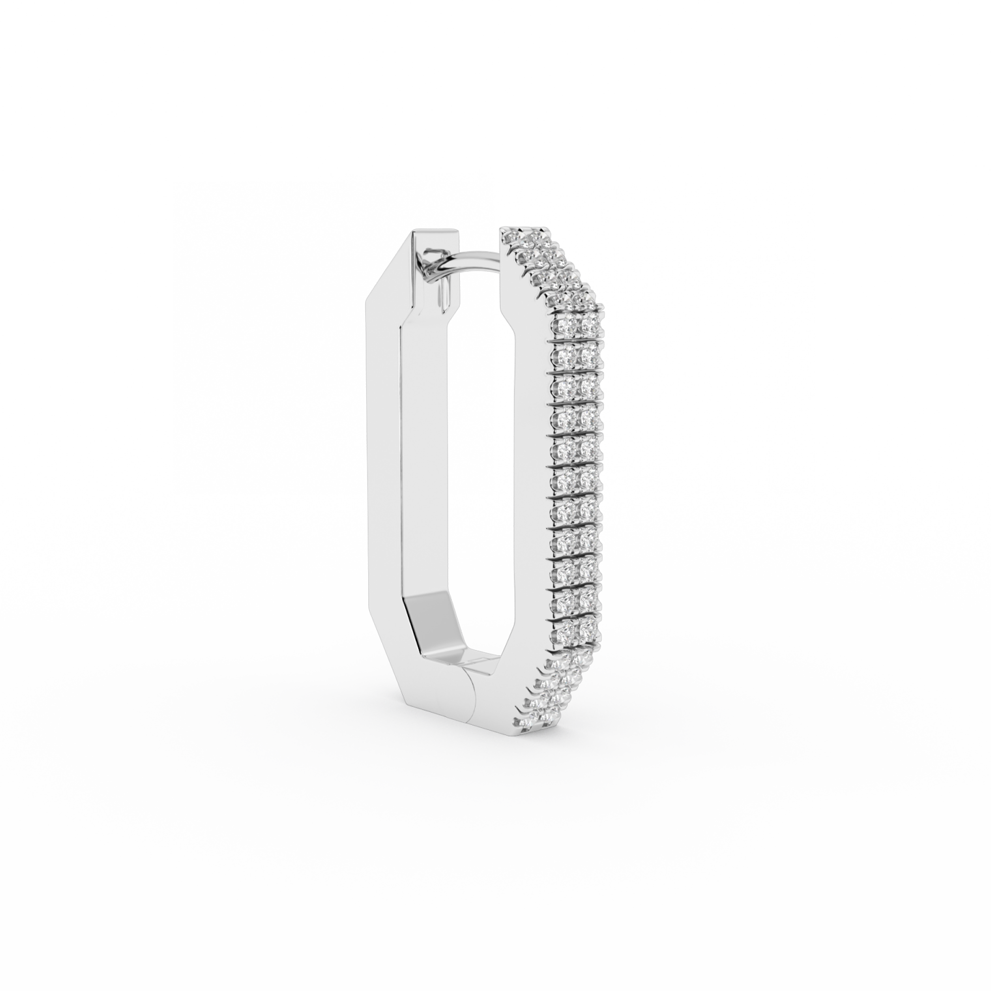 PENDIENTE CORTO OCTA CON DIAMANTES