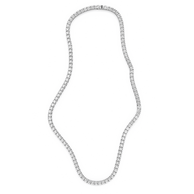 Tennis Diamond Necklace 4mm in silver, full length – Billion Avenue