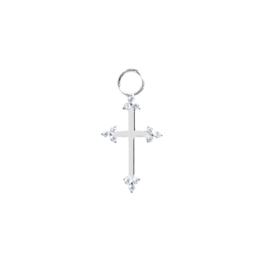 Clover Cross Charm Silver