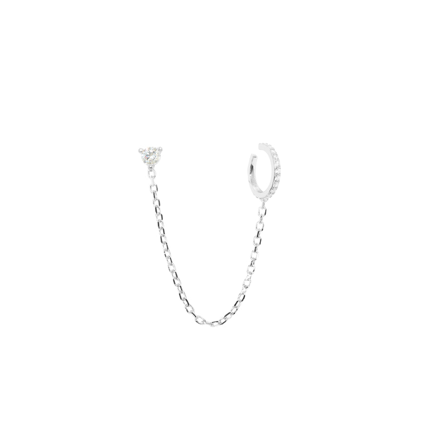 Earstud & Connected Ear Cuff Silver