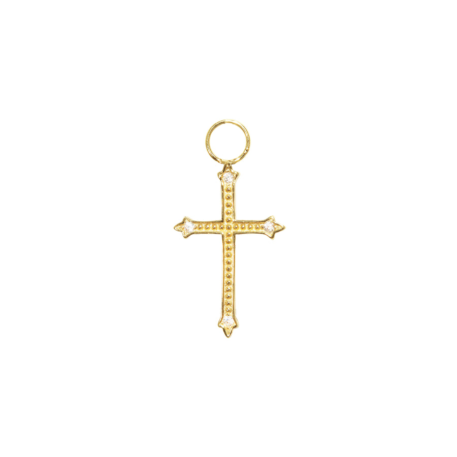 Gothic Cross Charm Gold