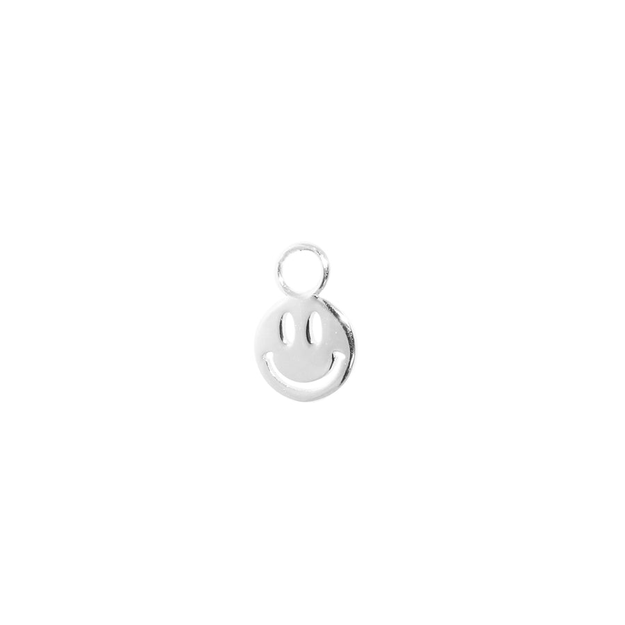 happy smiley silver charm