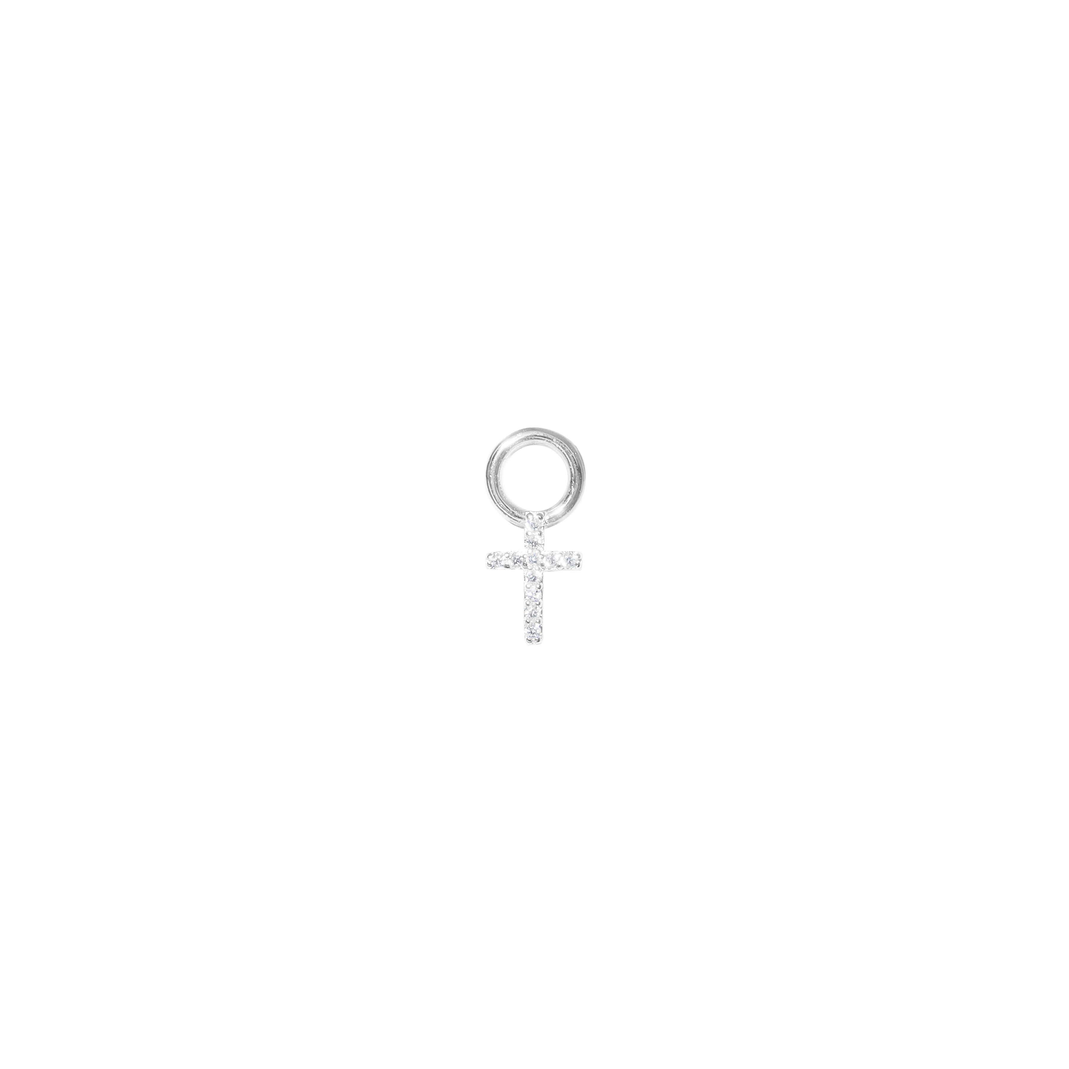 Little Diamond Cross Charm Silver