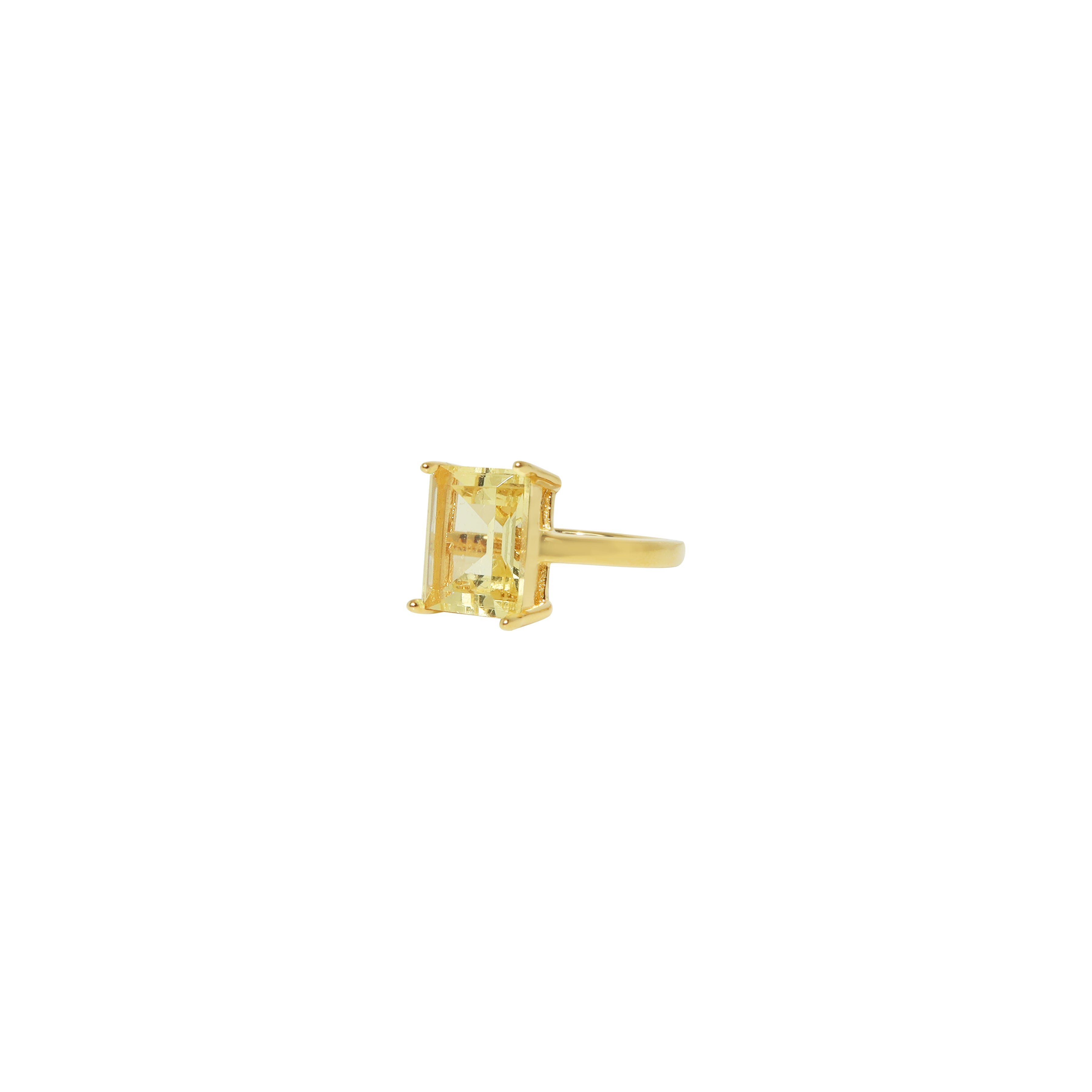 Yellow Baguette Ring Gold