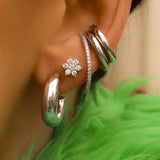 Thick Solid Ear Cuff Silver