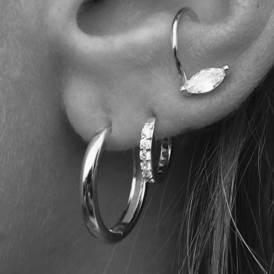 Thick Large Basic Earring Silver