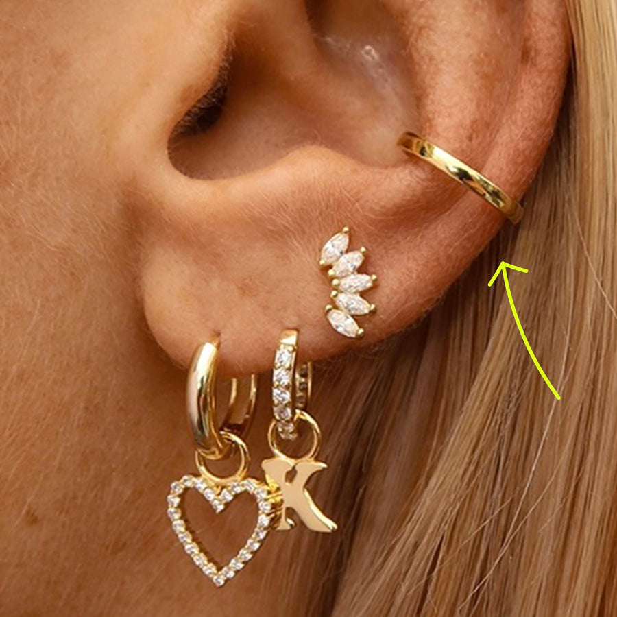 Thin Solid Ear Cuff Gold